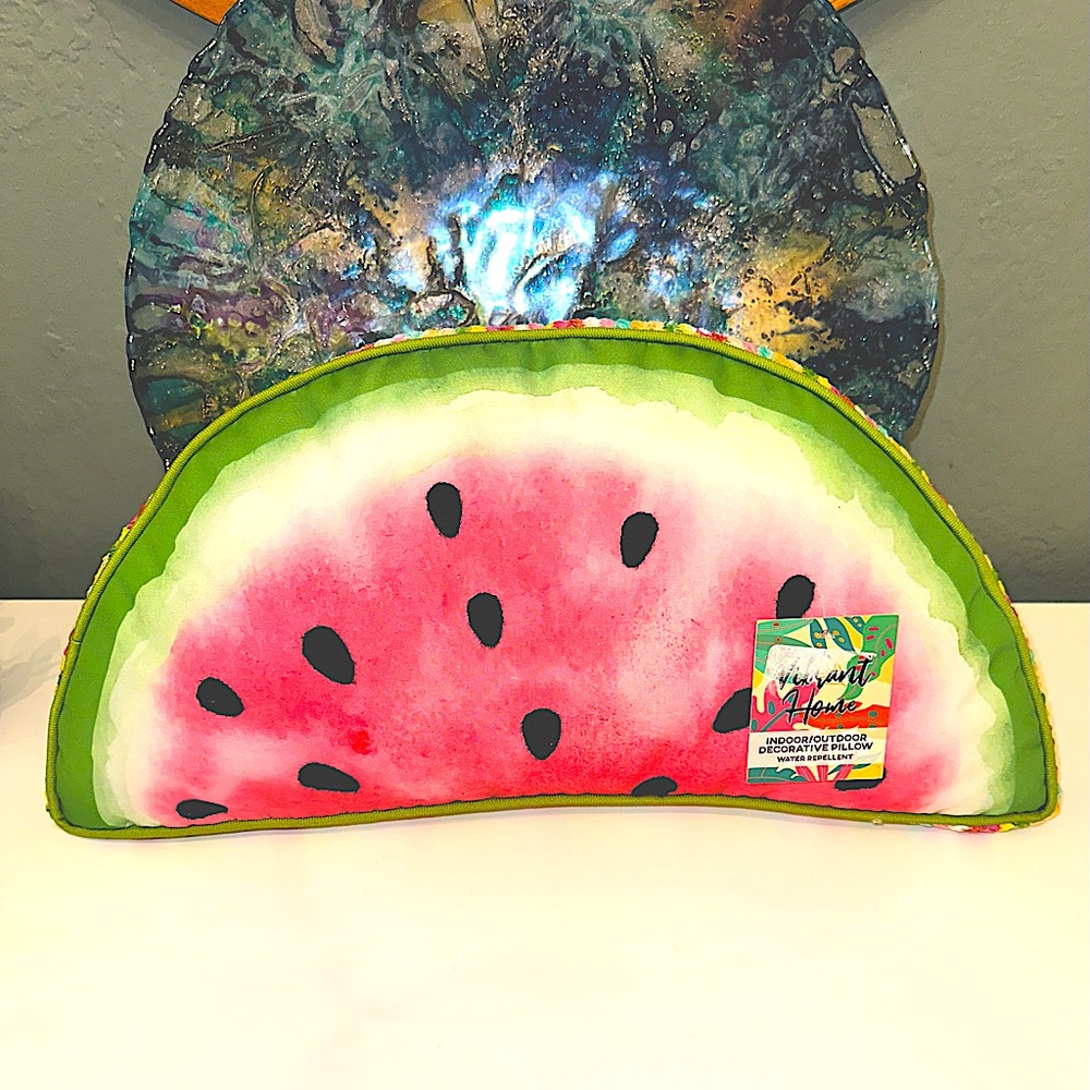 Vibrant Home Watermelon 🍉 Accent Pillow Water Proof Indoor Outdoor Home Decor